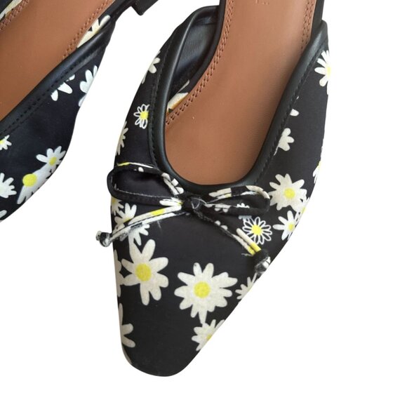 ASOS Women's Black White Daisy Print Mules Flats Size UK 4 / US 6 - Picture 7 of 9